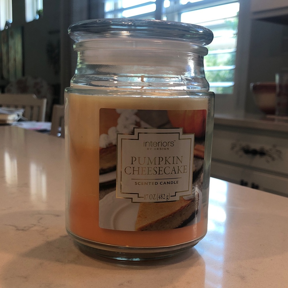 Pumpkin Cheesecake Scented Candle Interiors by Design - Orange and White